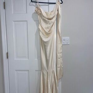 Elegant Cream Evening Gown